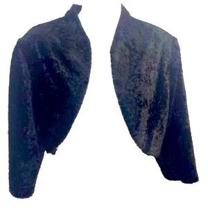 BOGO💥 Connected Apparel Cropped Black Fur Jacket Blazer Sz 10 Bin H